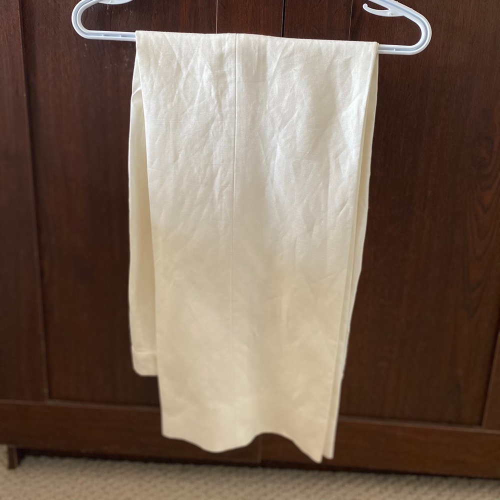 Kasper White linen wide trousers. Never worn.